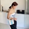 Large Capacity Straw Bag Stripe Tote Bag Practical Lunch Bag  for Home