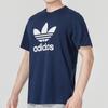Adidas Originals Trefoil Letter Logo Print Crew Neck Short Sleeve T-Shirt Men Tops Navy IA4814