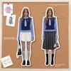 unifree Korean Style Printed Long Sleeve Shirt with Tie