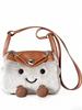 Roztomilá plyšová crossbody taška Čistá bavlna Čtvercový tvar S uzamykatelnou přezkou Střední velikost Stylová taška přes rameno pro dojíždění pro mládež
