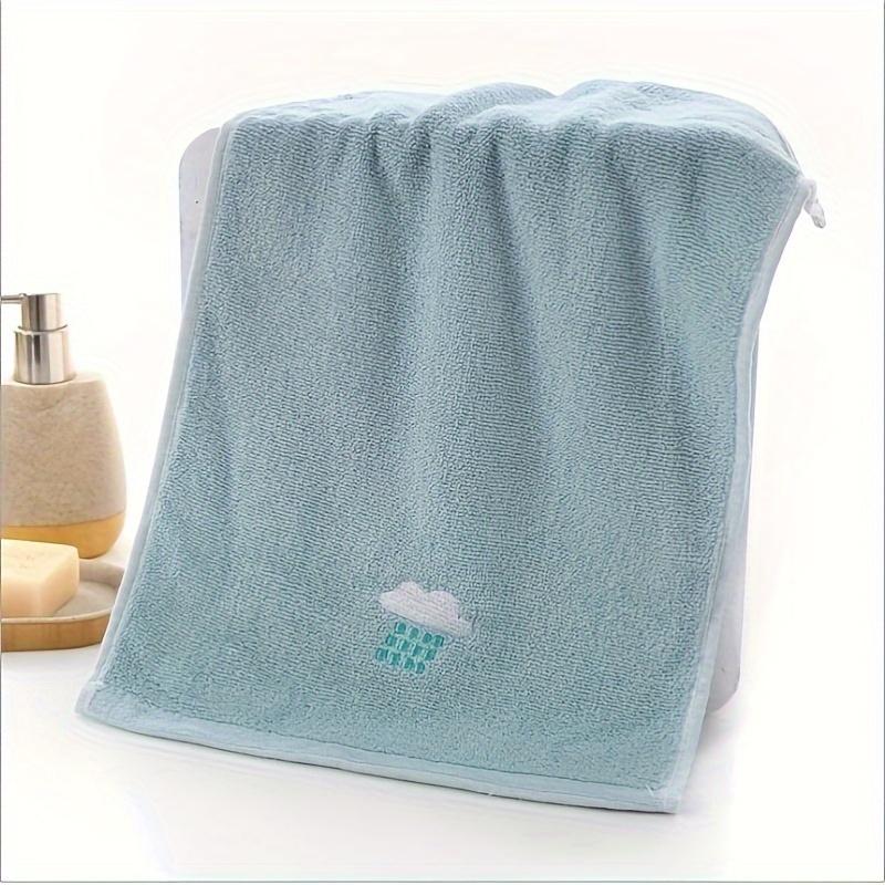 

2 шт. комбинированный погодный рисунок мягкое чистое хлопковое полотенце для лица, подходит для ежедневного купания Blue