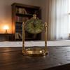 Brass Table Clock with Compass Nautical Steampunk Desk Decor  Maritime Timepiece Gift