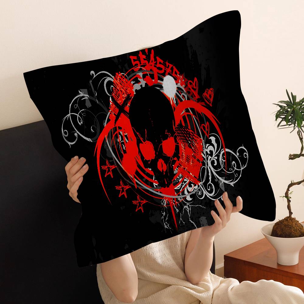 Horror Skull Gothic Cushion Cover Inches Farmhouse Decor Home Throw Pillow Covers for Couch Decorations