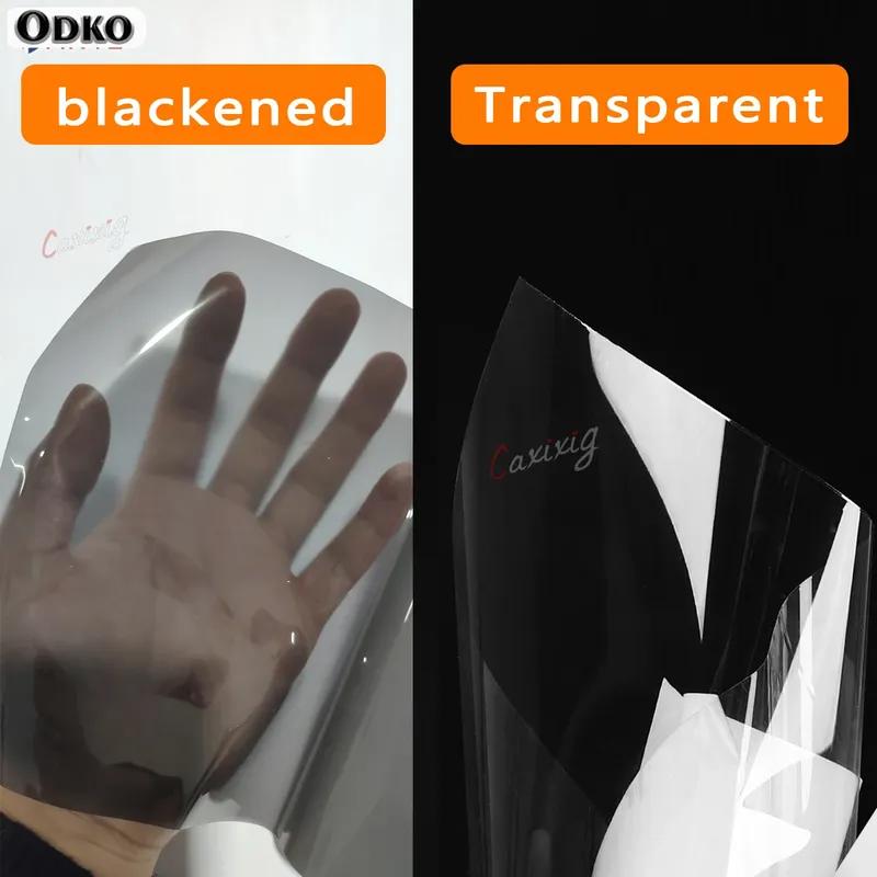 2 Pcs Car Headlight Protective Film Headlamp Transparent Black TPU Sticker For Volkswagen VW CC Arteon 2018-Present Accessories