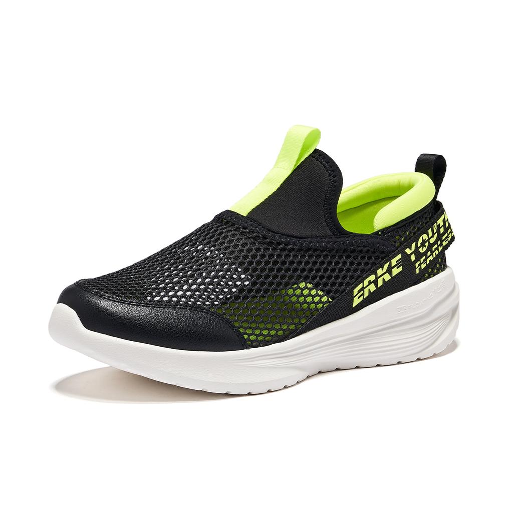 Erke Kids Summer Casual Slip-On Shoes Men sneakers Black Green 65125202054-002