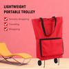 Foldable Shopping Trolley Bag with Wheels Collapsible Shopping Cart Reusable Foldable Grocery Bags Travel Bag Green