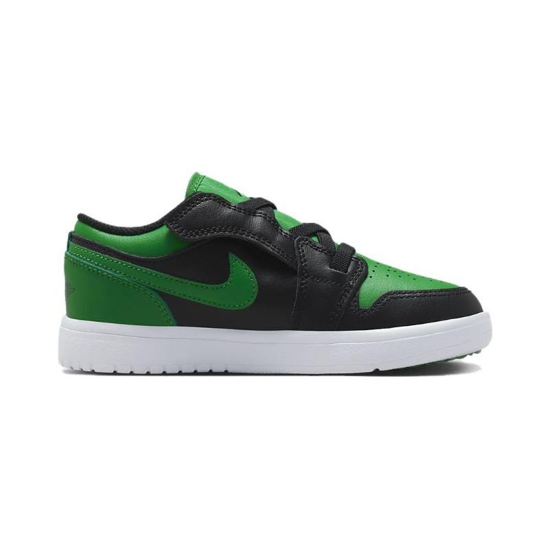 Air Jordan 1 Low Alt PS kids low-top basketball shoes black/green BQ6066-065