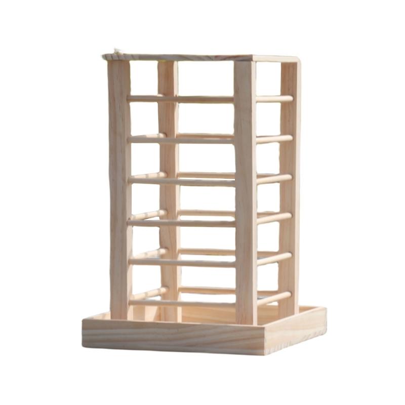 

Multi Functional Wooden Rabbit Feeder Offering Convenience and Fun for Rabbit Guinea Pigs Hamster Dining Experience 1