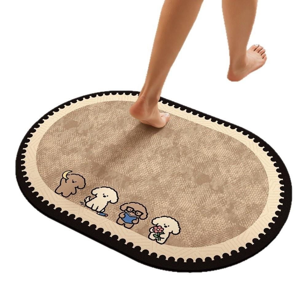 Anti Slip Puppy Absorbent Mat Cartoon Animal Door Mat Stain-resistant Bathroom Mat  Laundry Room