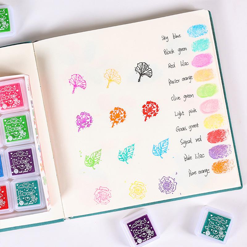 Colorful Ink Pad Set for Wax Seals and Children's Finger Painting - 24 Colors