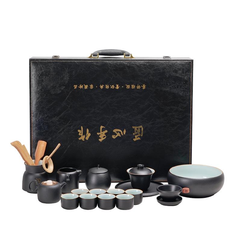 The whole set of Kung Fu tea set, light luxury Chinese high-end gift box, boutique creative commemorative natal year gifts