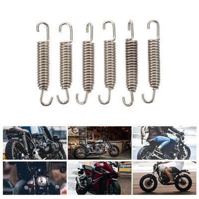 6 Stück Motorrad Auspuffanlage Schalldämpfer Federn Edelstahl 65mm Länge Universeller Schalldämpfer Auspufffedern Zugfeder Haken