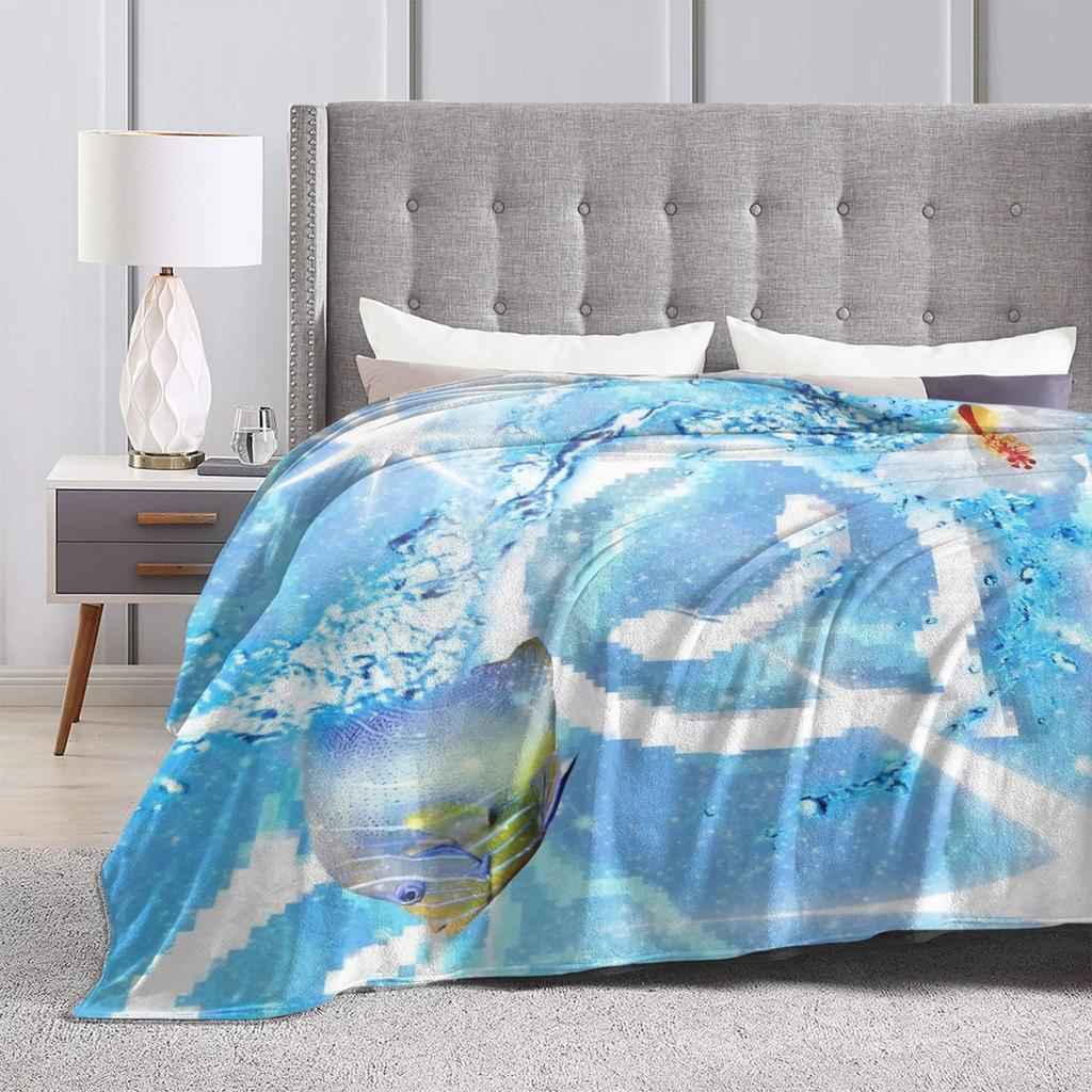 Electronic Y2K Frutiger Aero Fuzzy Blanket Fashion Throw Blanket For Home El Sofa 150*125Cm Bedspread