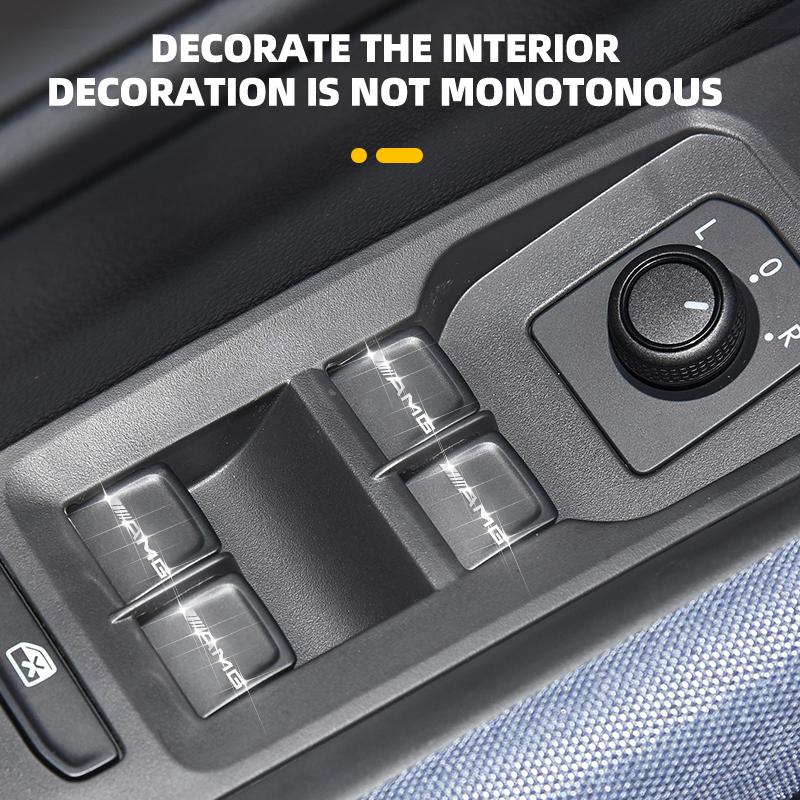 2/5/10pcs 3D Metal Car Interior Decoration Stickers For Mercedes Benz AMG B/C/E/S Class A Class C200L GLC GLK  Auto Accessories