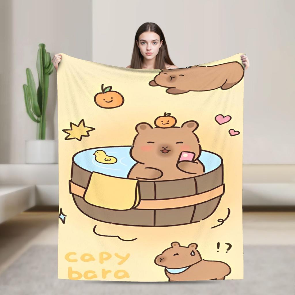 Cute Capybara Blankets Flannel Awesome Warm Throw Blanket for Coverlet Decoration