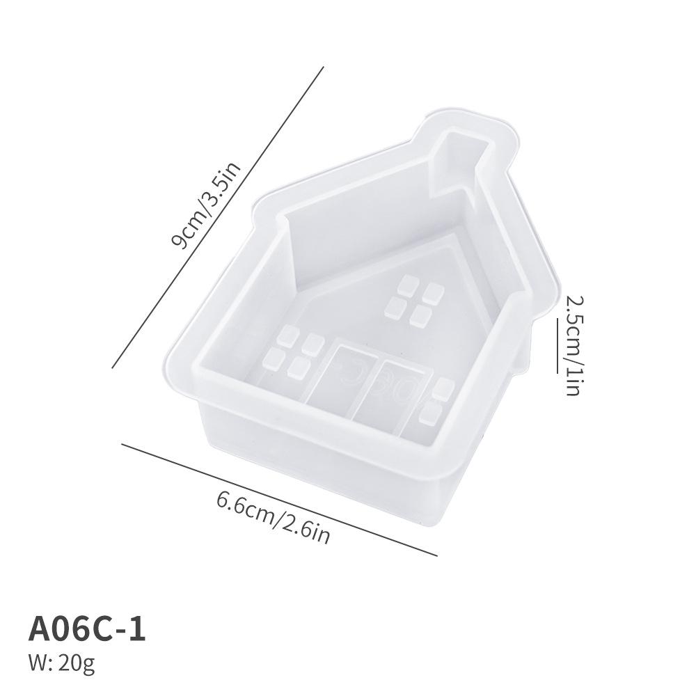 Vánoční vonná svíčková forma: Perníčková chaloupka a sob epoxidová silikonová forma
