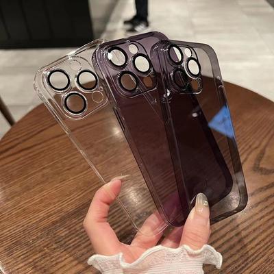 Non Yellowing 17 Phone Case for IPhone16 for Apple 15pro, High-end Sensory Transparent Color with Lens Film In Four Rows