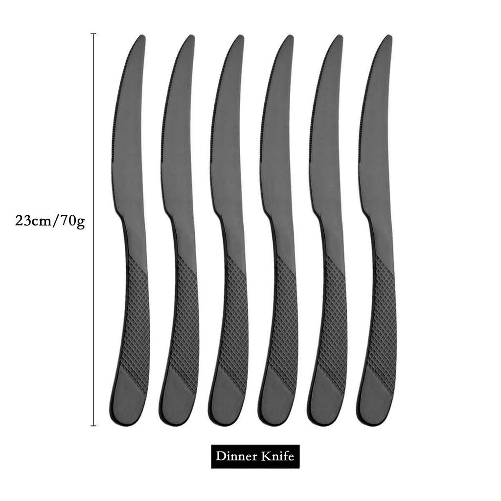 Luxury Black Flatware Cutlery Set Stainless Steel Silverware Dinnerware Set Mirror Dinner Fork Knife Coffee Spoon Tableware Set