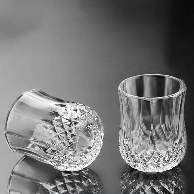 6pcs Set Diamond Painting Shot Glass Wine Cup Vintage Elegant Wedding Gift Wine Glasses Luxury Modern Household Party Drinkware