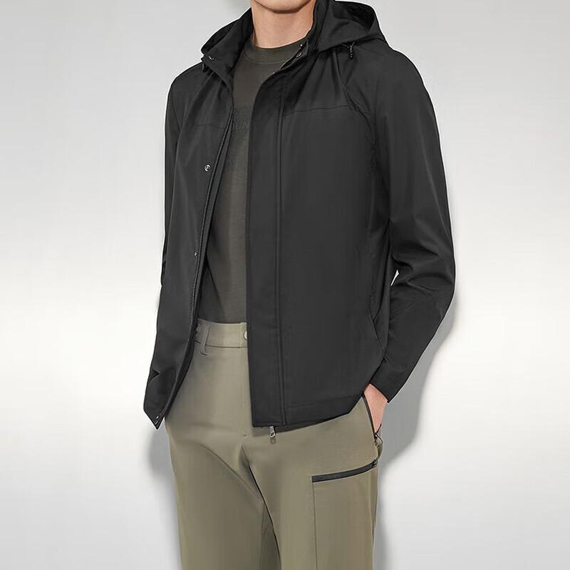 YOUNGOR Men's Polyester Grid Pattern Jacket