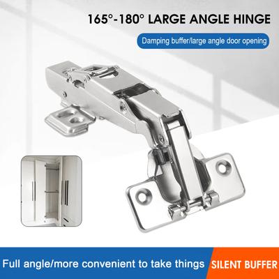 165 180 Degree Hydraulic Soft Close Hinge Cabinet Door Hinge Corner Dampener for Kitchen Wardrobe Silent Damping Installation