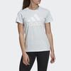 Adidas Logo Print Round Neck Short Sleeve T-Shirt Women Tops Light-Blue FQ3241