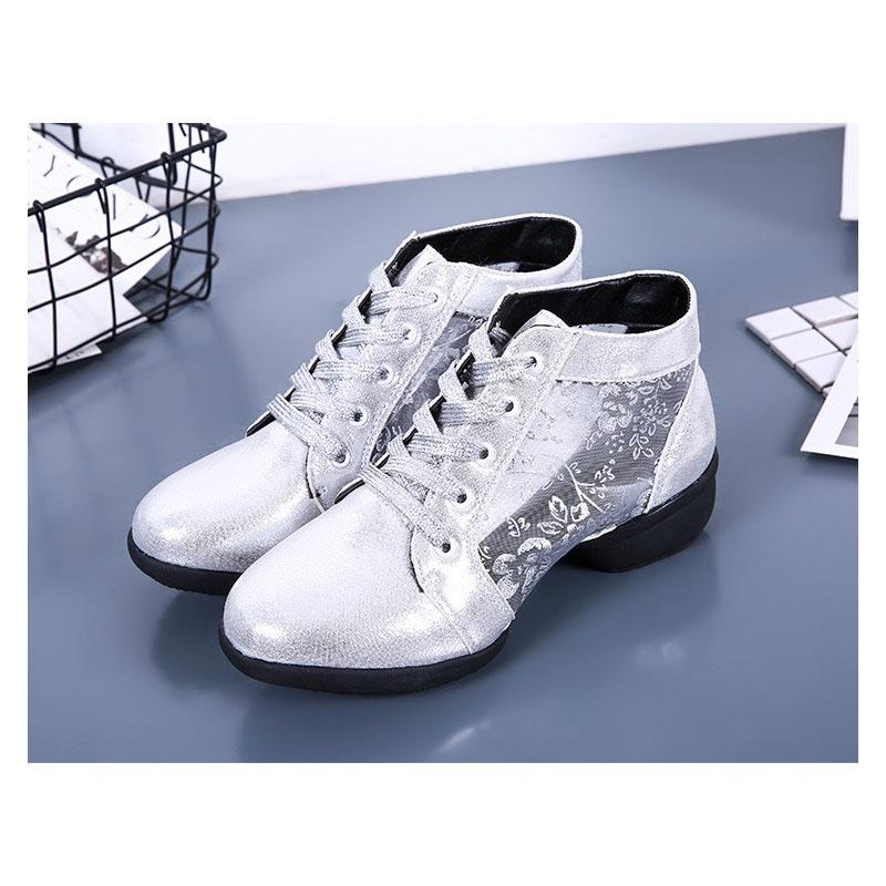 Atmungsaktives Mesh Gummi Sohle Latein Tanzschuhe Weiche Sohle Damen Erwachsene Gesellschaftstanzschuhe