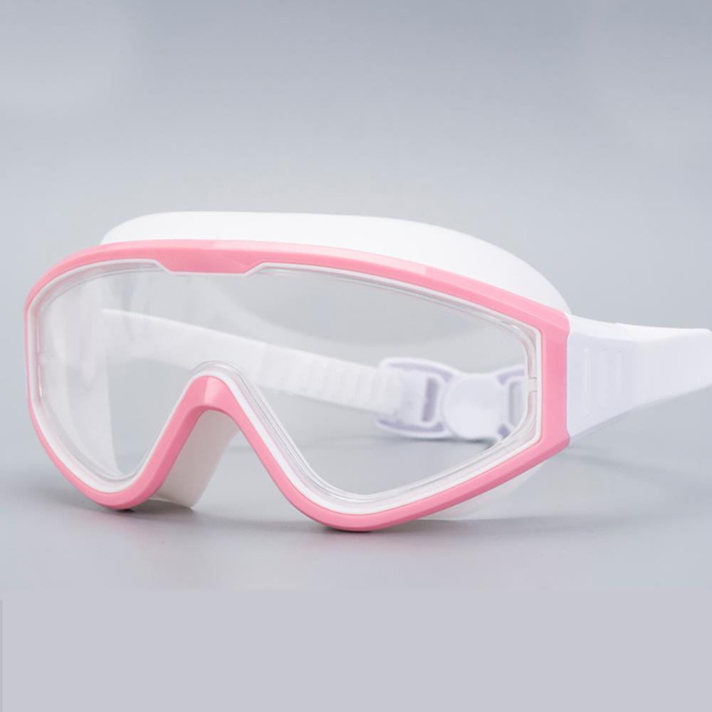 Large frame swimming goggles silicone coated swimming goggles adult swimming glasses