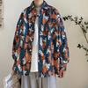Men's Tie-Dye Long-Sleeve Floral Shirt - Trendy Hong Kong Style, Loose Fit, Casual Punk Fashion for Autumn
