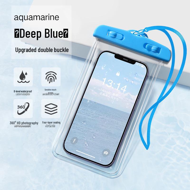 Touch-Sensitive Transparent Waterproof Phone Bag for Swimming and Rafting