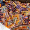 2023 Floral Ethnic Satin Silk Women’s Large Shawl & Scarf