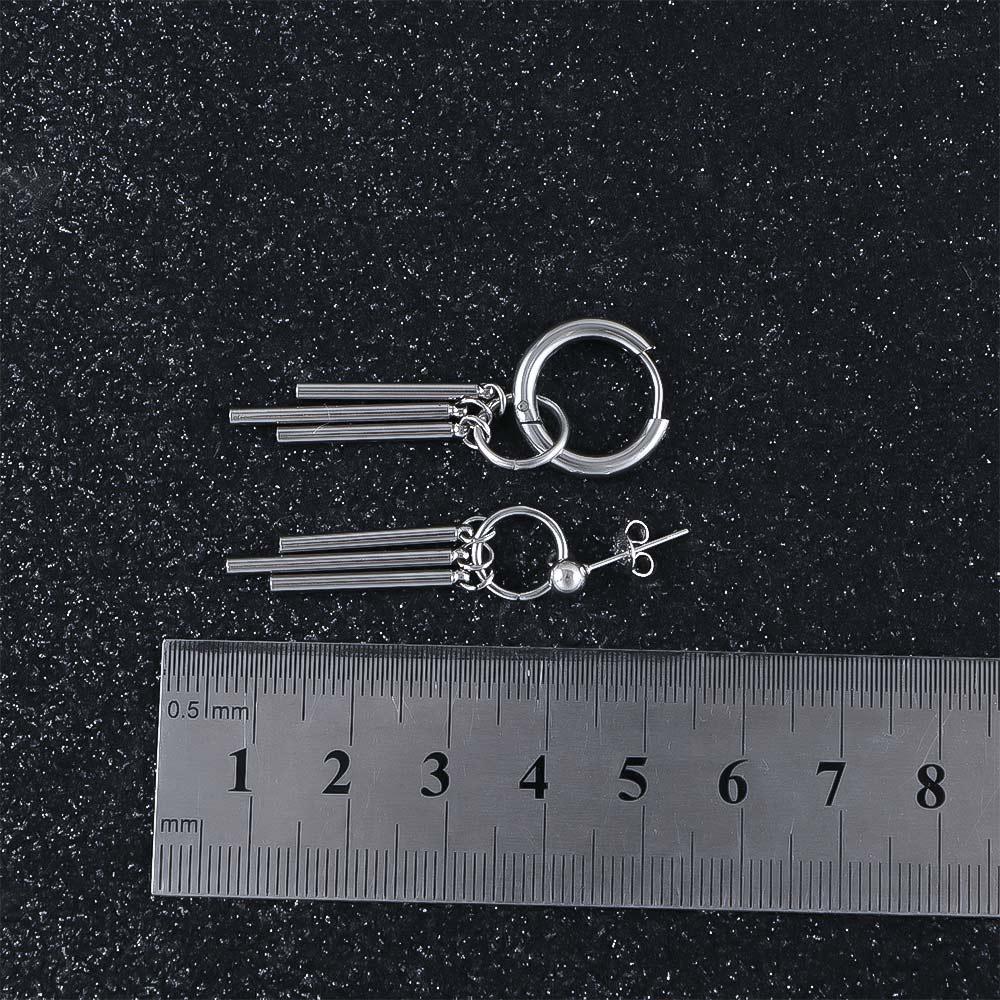 Fashion New Bar Stainless Steel Women Round Men Earring Hoop Earring Tassel Earring Clip Earring