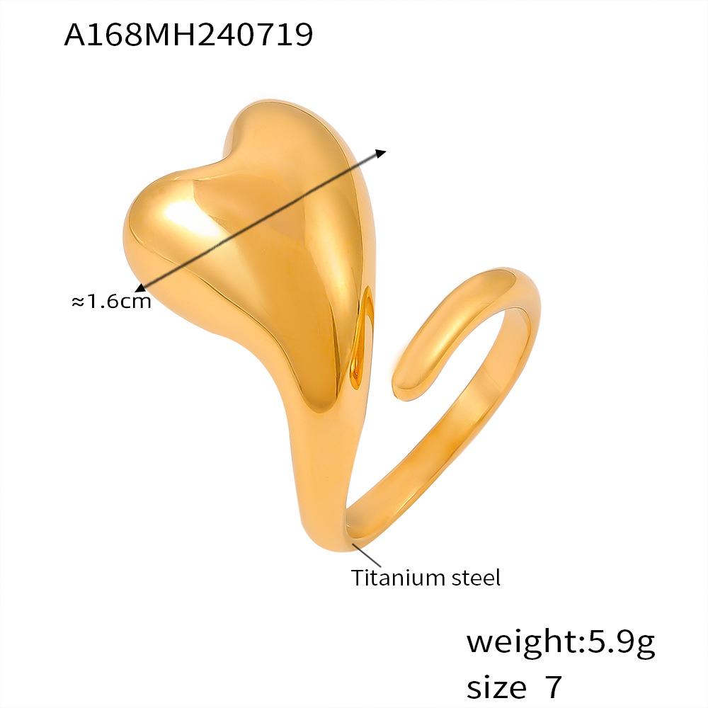 

Глянцеве Кохання Кільце, що Розмотується, Нішевий Неправильний Дизайн, Титанова Сталь з Покриттям 18K Золотом No. 7