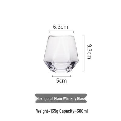 Sechseckige Diamant-Glas-Trinkbecher (2er Set)