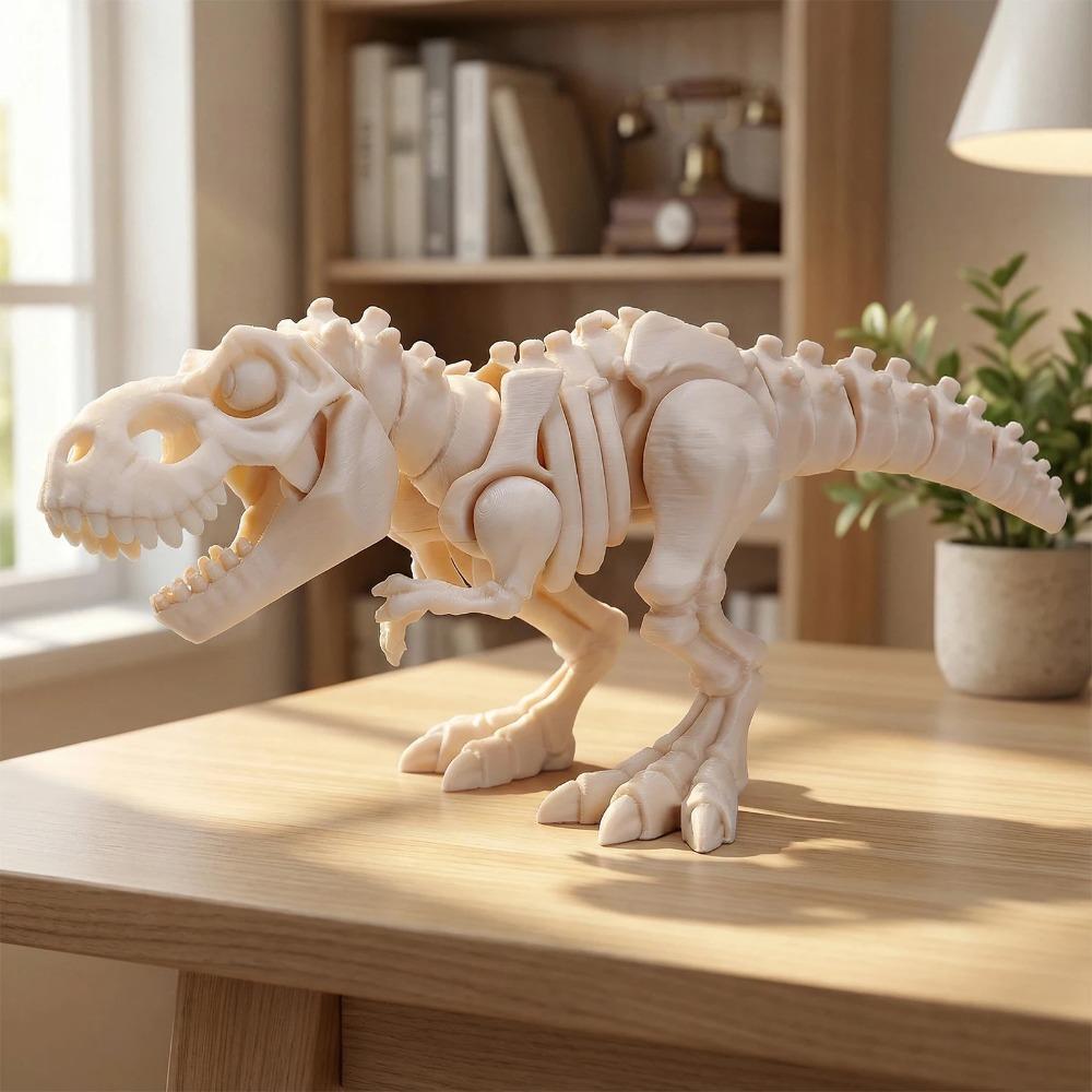 Giocattolo Dinosauro Stampato in 3D Statuetta Scheletro T-Rex Mosasaurus Preistorico da Collezione Articolato Decorazione da Scrivania per Adolescenti