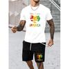 New Summer Daily Casual Men's T-shirt Outdoor Sports Men's Shorts One Love Monogram Printed Men's Short Sleeve Shorts Set