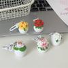 Artistic Resin Keychain With Realistic Miniature Plant Design Multifunctional Decoration For Backpacks Keys Or Gift Boxes