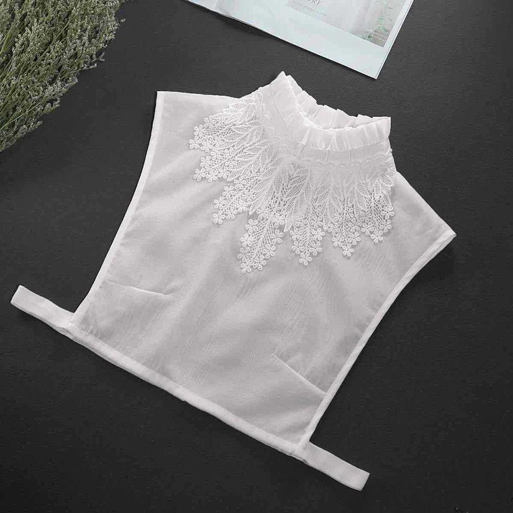 Flower Half-Shirt Solid Color Lace Neckline Shirt Collar Ruffles Fake Collar Clothing Decoration