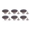 50 Set Pants Button Set 17mm Round Stainless Steel Bronze Decorative 2x6.5mm Tip Crossing Screw Back