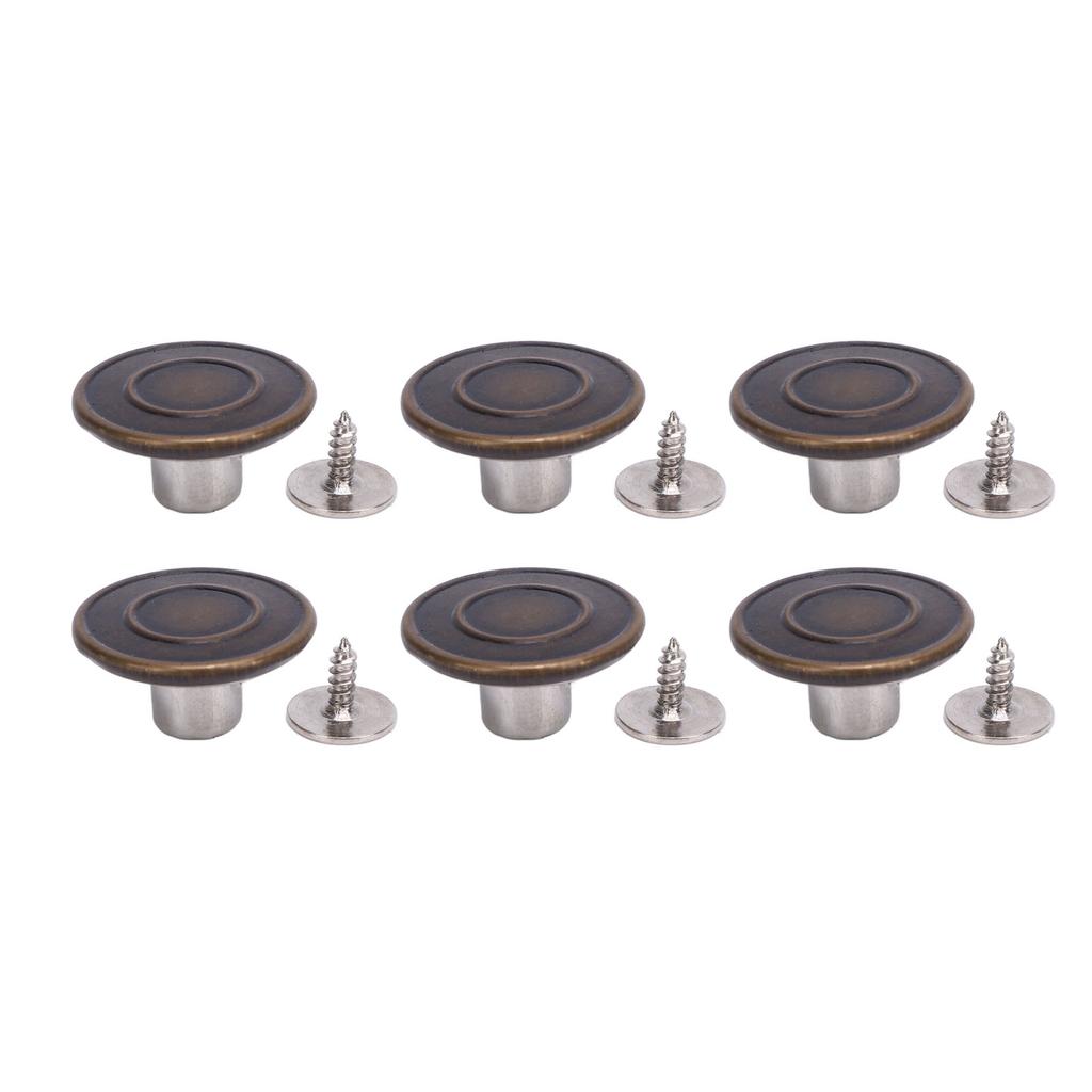 50 Set Pants Button Set 17mm Round Stainless Steel Bronze Decorative 2x6.5mm Tip Crossing Screw Back