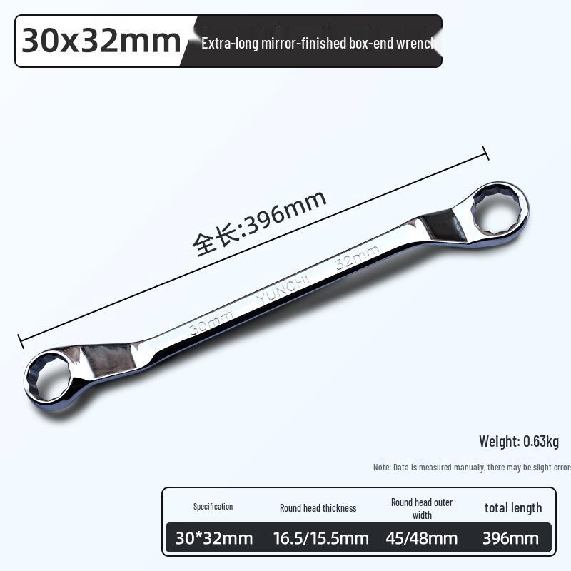 Mirror Finish Double-Ended Box Wrench Set, 8-55mm, Automotive Eye Wrench Tool