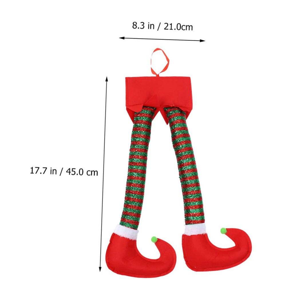 Festive Cross-border Christmas Elf Legs Adorned With Classic Red And Green Stripes