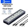 M.2 NVMe SATA SSD Enclosure Dual Protocol Smart SSD Case with Display Screen USB 3.2 Gen 2 10Gbps SSD Adapter for PC NVME PCIE NGFF SATA SSD Disk Box
