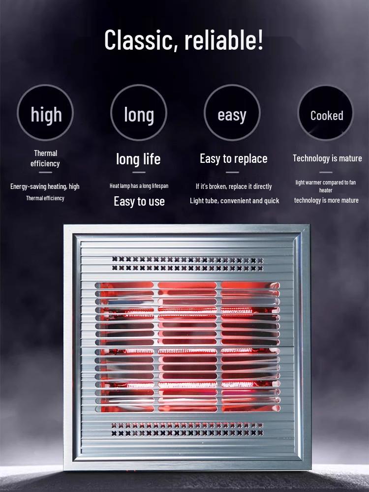 Exquisite Gold Yuba Ultra-Thin Carbon Fiber Bathroom Heater 30x30