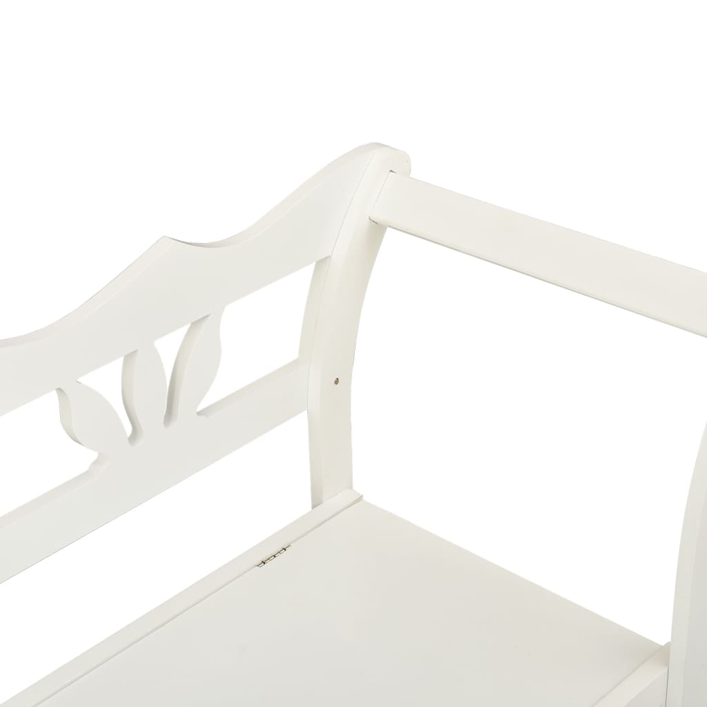 Vidaxl Ławka, Biała, 107X45X75,5 Cm, Lite Drewno Jodłowe