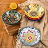 Bohemian Ceramic Sauce Dish Hot Pot Barbecue Seasoning Vinegar Dish Samll Plate For Snack Korean Side Dish Kimchi Small Plate