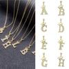 Luxurious Gold Alphabet Necklace With Crown Pendant For Women And Girls