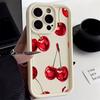 Luxury Wine Red Cherry Print Silicone Soft Phone Case For 17 16 15 14 13 12 11 Pro Max 17 Air 16E XS X XR 7 8 Plus Cover