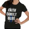 American Flag Faith Family Blue Police USA Graphic T Shirts for Women T-Shirts