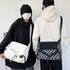 Japanese Vintage Casual Crossbody Bag For Women Spacious Checkerboard Design